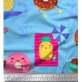 thumbnail image 1 of Soimoi Blue Modal Satin Fabric Beech & Fun Party Decor Fabric Printed Yard 42 Inch Wide, 1 of 5