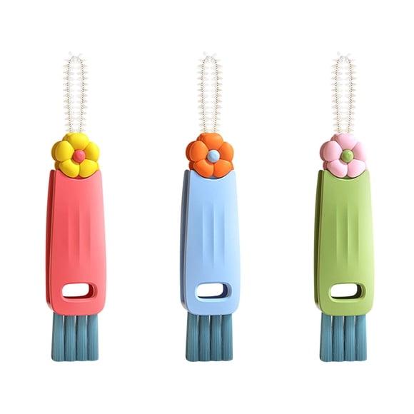 Brosse à Biberon, Brosse de Nettoyage Multifonctionnelle pour Couvercle de Tasse de Lait, Brosse à Tasse et Chiffon en Acier, Tasses avec Couvercles, Tasses avec Couvercles et Pailles