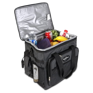 Koolatron Thermoelectric Iceless 12V Cooler Bag, 26 qt (25 L) Portable Mini Fridge, Black/Gray