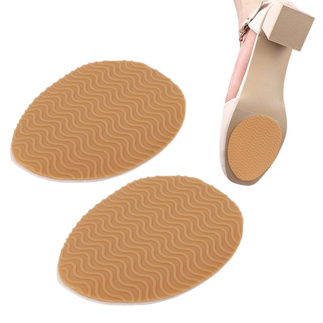 Shoes Grip Pad, Prevent Slip Round Toe Safe Self Adhesive Wearable Stick Sole Protector For High Heels For Men Black,Khaki