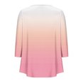 thumbnail image 3 of Pisexur Womens Plus Size Sweatshirt Gradients 3/4 Length Sleeve Tops Fall V-Neck Blouses Spring Ruffle Sleeve Tunic T-Shirts Dressy Casual, 3 of 4