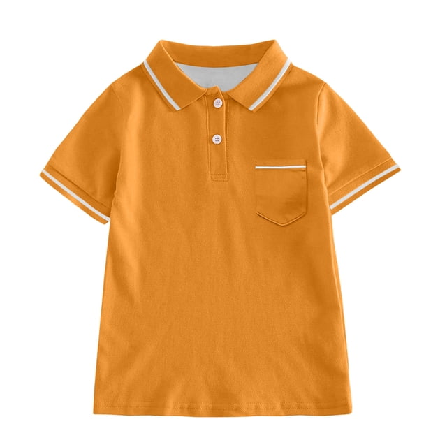 Polo pour Garçons Polo Uni pour Garçons Chandails de Rugby à Manches Courtes 13-14 Ans