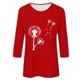 thumbnail image 4 of Plebaso Hauts pour Femmes Manches 3/4 Chemises Décontractées Imprimées Tunique à Col Ras du Cou Hauts Chandails Blouses pour Femmes, 4 of 4