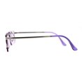 thumbnail image 4 of Retro Metal Geometric Deco Tip Rimless Sunglasses Silver Purple, 4 of 4