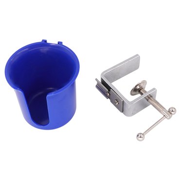 Luzkey Desk Cup Holder Table Edge Clamp Anti-spill Portable Stable Rotating Auto Desk Side Drink Holder Table Cup Holder for Coffee Blue Dia 7.5cm