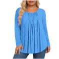 thumbnail image 1 of Hauts pour Femmes Grande Taille, Chemises Décontractées à Manches Longues Coupe Décontractée, Blouses à Col Rond T-Shirt Surdimensionné Confortable, Tenue d'Intérieur Tendance 2026 pour Usage Quotidien, 1 of 6