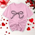 thumbnail image 1 of Offre à Durée Limitée Iumwxz T-Shirts Basiques Décontractés Plissés Amples pour Femmes Blouses pour Femmes T-Shirts Graphiques avec Nœud Col Rond Manches Courtes Blouses Hauts pour Dames Doux et Confortables pour Courir Commander, 1 of 4