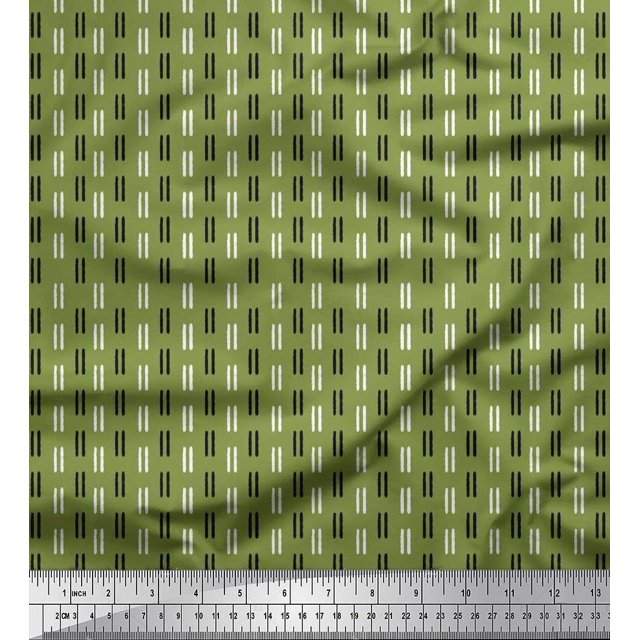 Soimoi Velvet Fabric Line Block Fabric Prints by Yard 58 Inch Wide