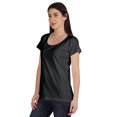 thumbnail image 4 of Inkmeso T-Shirt Basique à Encolure Dégagée Décontracté à Manches Courtes en Coton Uni T-Shirt Haut pour Femmes, 4 of 8