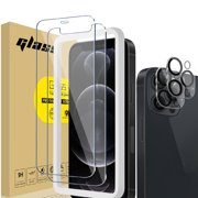 [2+2Pack] for iPhone 12 Pro Screen Protector and Camera Lens Protector, 9H Tempered Glass Film, Anti-Scratch, Case Friendly, Easy Installation, Bubble Free