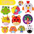 thumbnail image 1 of AMERTEER Art Craft Gift for Kids 10 PCS Paper Plate Art Kit for Girl Boy Toy DIY Animal Art Supply Projects Toddler Creative Activity Children Preschool Classroom Party Game Crafts (Set A), 1 of 6