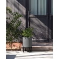 thumbnail image 3 of Veradek Mason Series Raised Demi 12" Plastic-Stone Planter with Stand - Gray/Black, 3 of 9