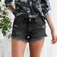 thumbnail image 2 of Birdeem Womens Stretchy Denim High-Waist Shorts Frayed Ripped Shorts with Pockets Pants, 2 of 6