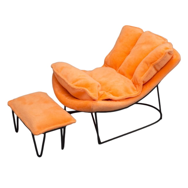 segolike Modèle de Chaise Berçante à l'Échelle 1:6 avec Repose-Pieds Mini pour 12 Pouces Orange