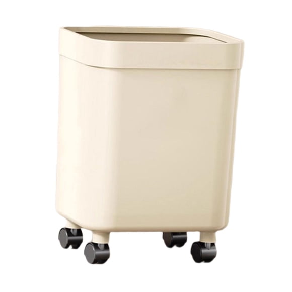 Elodie Trash Can Garbage Can Ergonomic Convenient Household Practical with Wheels Trash