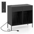 thumbnail image 1 of Costway Large Record Player Stand with Charging Station Storage Compartments & 2 Drawers Black, 1 of 1