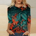thumbnail image 1 of Xihbxyly Hauts pour Femmes Manches 3/4 T-shirt Imprimé de Mode pour Femmes Blouse à Manches 3/4 Col Rond Hauts Décontractés Articles en Liquidation, 1 of 5