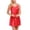 Red, variant on matoen Ladies Fashion Sexy Spaghetti Strap Nightdress V Neck Lace Splicing Skin-friendly Sleepwear Solid Color Sleeveless Sleepshirts