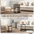 thumbnail image 4 of HOMCOM Ensemble de 3 Tables Gigognes, Tables Basses Rondes Empilables, Brun Rustique, 4 of 10