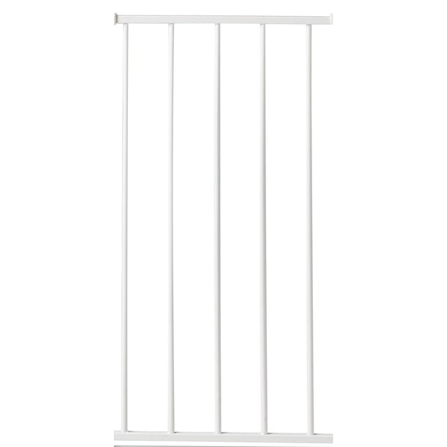 KidCo® 12.5” Extension Kit in white, a vertical metal bar panel designed to extend baby safety gates up to 6-foot openings, with evenly spaced bars and a smooth finish, compatible with G1000 and G1001 gates.