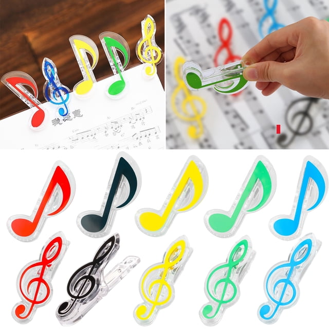 Musbetu Note Clip Musical Scale Shape Reusable Hollow Out Portable Memo Paper Clip Index Bookmark Book Office School Stationery Supplies Clip