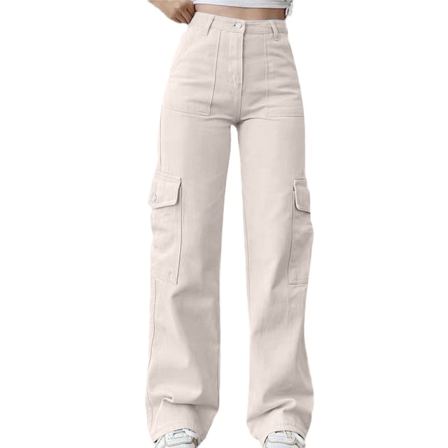 Chbgutlmr Pantalon Cargo pour Femmes Taille Élastique Jambe Droite Extérieur Ample Décontracté Pantalon de Randonnée Automne