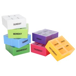 Vitamin Container,Portable Pills Organizer Box Weekly Medicine Case Pills Organizer Built for Professionals