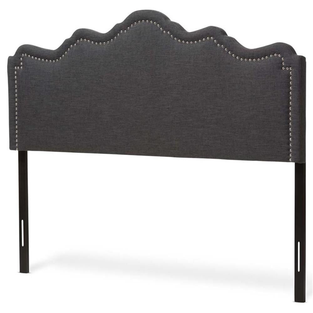 Baxton Studio Nadeen Tête de Lit Très Grand Rembourrée en Tissu, Gris Foncé