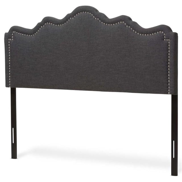 Baxton Studio Nadeen Tête de Lit Très Grand Rembourrée en Tissu, Gris Foncé