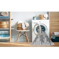 thumbnail image 2 of Ahgly Tapis d'Intérieur Lavable en Machine Carré Transitionnel Gris Platine, 8 Pieds Carré, 2 of 7