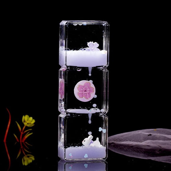 Fwttom Mini Cartoons Liquid Hourglass Oil Hourglass Cute Desktop Ornament Toys Birthday Gift Oil Drip Decompression Liquid Hourglass Timer Children Timer 100Ml