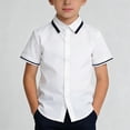 thumbnail image 2 of StSilkitty Boys Girls Short Sleeve Button down Shirts Summer Casual Collared Blouses Lightweight Breathable Tops, 2 of 6