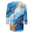 thumbnail image 4 of UPPADA Blouses pour Femmes Grande Taille à Manches 3/4, T-Shirts à Imprimé Floral Teintable, Chemises Décontractées Tendance à Col Rond, Chandails Confortables à Enfiler, Hauts Blouses Mignons d'Été, Hauts à Manches 3/4 pour Femmes en Liquidation, 4 of 5