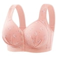 thumbnail image 1 of Timegard Bras for Women No Underwire Front Closure Button Comfort Bras Ruched Cute Everyday Bralette, 1 of 2