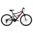 thumbnail image 3 of Hyper Bicycles 26" Shocker Mountain Bike, Adults 14+, Black and Red, 3 of 9