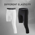 thumbnail image 4 of One Leg Compression Tights Full Length for Basketball Single Leg Long Pants Sports Base Layer Leggings Black L, 4 of 8