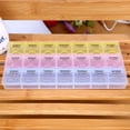 thumbnail image 4 of Kadlawus 7 Day Pill Organizer Box, 3 Row 21 Compartment Tablet Dispenser for Weekly Medication, AM PM Daily Pill Case with Individual Lids, Clear View Storage Container for Pills, Vitamins,, 4 of 5