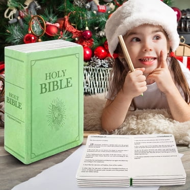 Meitianfacai Bible Book That Opens Holy Bible Book Book Shape Bible Verse Openable Book Bible Gifts For Women, Green