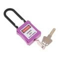 thumbnail image 2 of Baohd PL38-KD 38 mm Cadenas de Sécurité Incurvé en PVC Violet, 2 of 8
