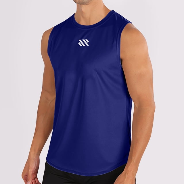 Styesk Tank Tops Men Fashionable Men's Round-neck Solid Color Mesh Drying Sleeveless Top