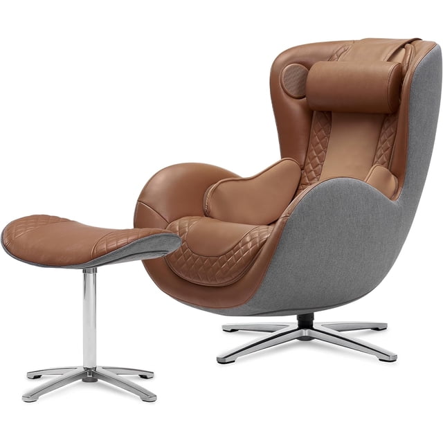 Nouhaus Heated Classic Massage Chair Full Body and Spot Massaging Recliner with Ottoman, Bluetooth Speaker, in-Chair Charger.