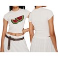 thumbnail image 2 of Gupgi Hauts Courts pour Femmes à Manches Courtes, Col Ras du Cou, Imprimé de Fruits, T-Shirts pour Bébé, T-Shirts pour Adolescentes, Été, Tendance, Coupe Ajustée, 2 of 6