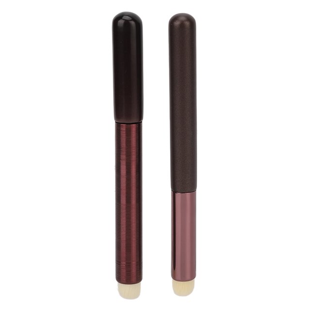 2PCS Round Tip Lipstick Smudge Brush Artificial Fiber Portable Concealer Brush for Make Up