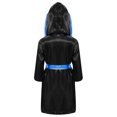 thumbnail image 2 of Doomiva Enfants Garçons Robe de Boxe Art Martial Muay Thaï Uniforme Manches Longues Kick Boxe Robe à Capuche Ensembles Noir&Bleu D 16, 2 of 5