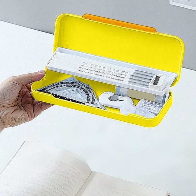 Chmadoxn Double Layer Plastic Pencil Case Cute Pencil Case Storage Box Plastic Storage Box Suitable For Pencils Erasers Paper Clips And Other Small Stationery Items P lastic pencil cases