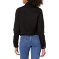 thumbnail image 2 of YDX Women's Jeans Denim Jacket Ripped Raw Hem Cropped White, Basic Black, Large, 2 of 2
