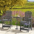 thumbnail image 4 of Costway 1 PCS Tall Bar Stool HDPE Patio Chair with Armrest Footrest Home Indoor Outdoor Gray, 4 of 8