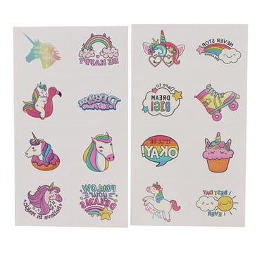 Une façon de célébrer ! Autocollant de tatouage de licorne