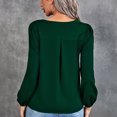 thumbnail image 4 of CEHVOM Blouse à Manches Longues Col en V Ample pour Femmes, Boutons, Chemises, Liquidation, 4 of 4