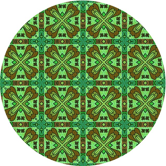 Ahgly Company Tapis d'Intérieur Ronds Transitionnels Verts Lavables à la Machine, 4 Pieds Rond